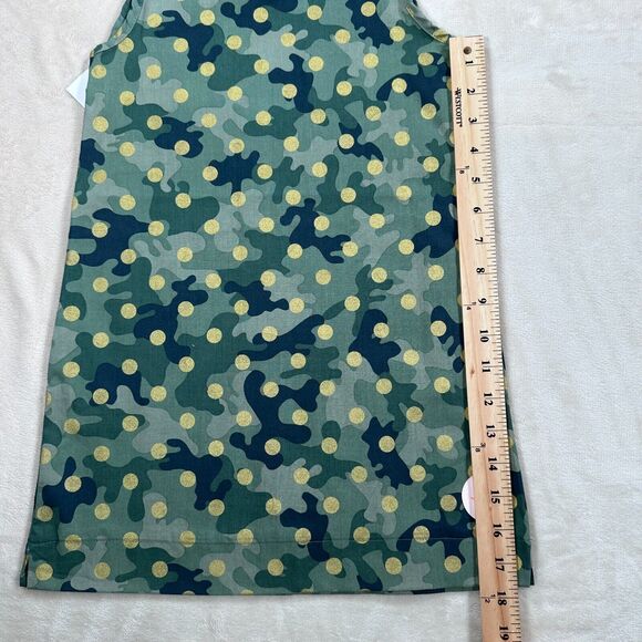 Smiling Button Polka Dot Dress Girls Size 7 Green Camo Gold Tunic New - Picture 5 of 9